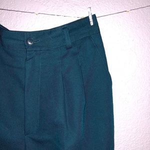 Vintage Teal Pleated Trousers (80s)